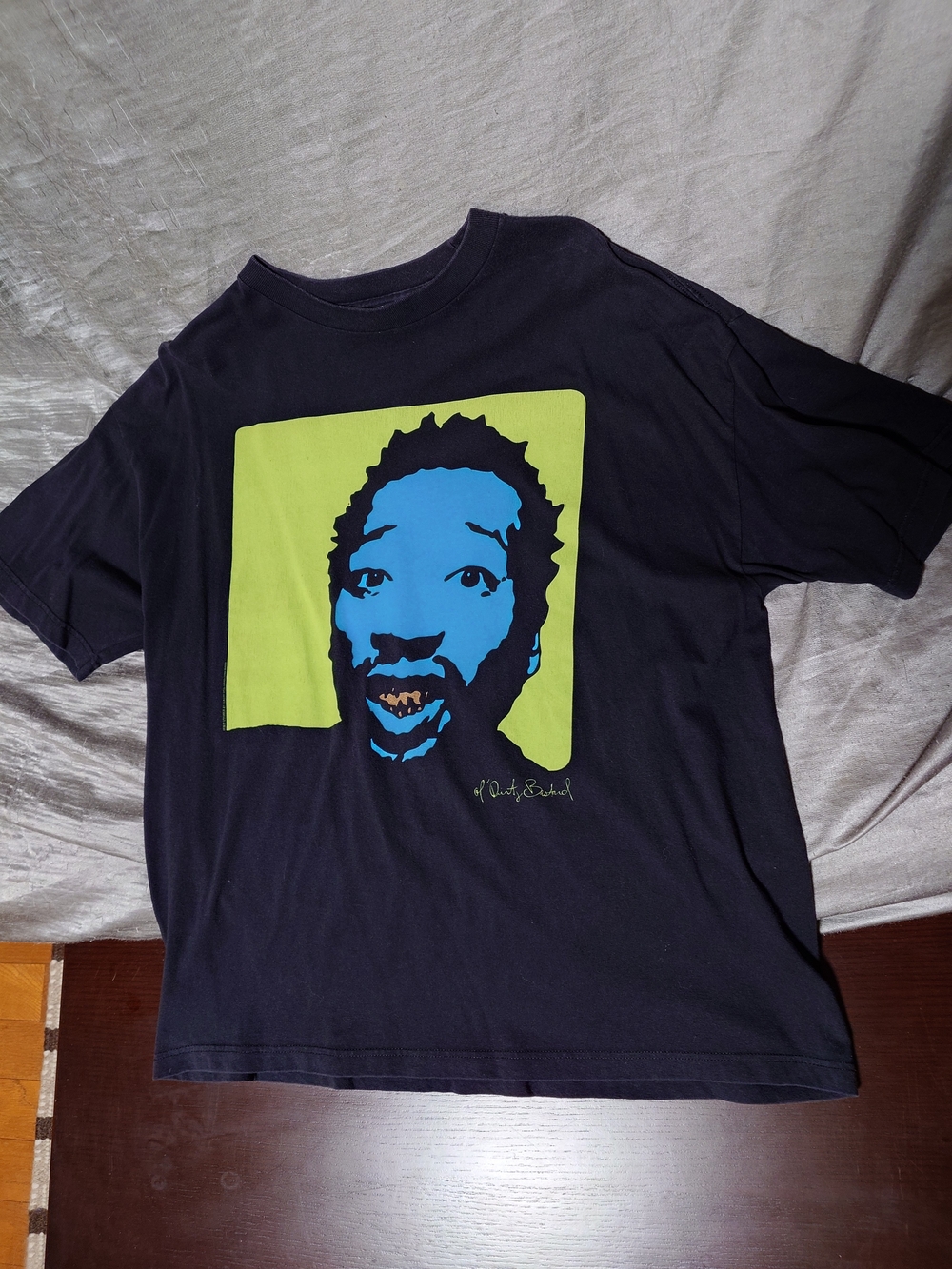 ODB Short-Sleeve Men’s T-Shirt in Black with Blue & Lime Print XXL